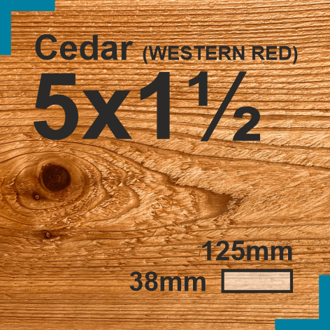 5x1.5 Cedar Sawn Finish Decking Board