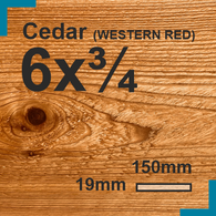 6x0.75 Cedar Sawn Finish Cladding Board