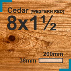8x1.5 Cedar Sawn Finish Decking Board