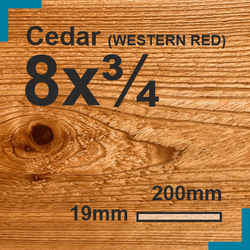 8x0.75 Cedar Sawn Finish Cladding Board