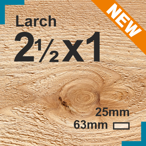 2.5x1 Larch Sawn Finish Timber Batten