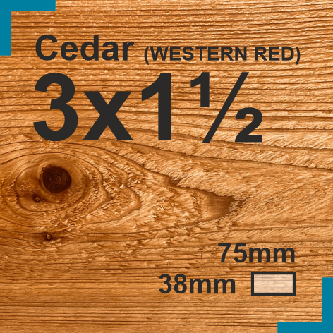 3x1.5 Cedar Sawn Finish Decking Board