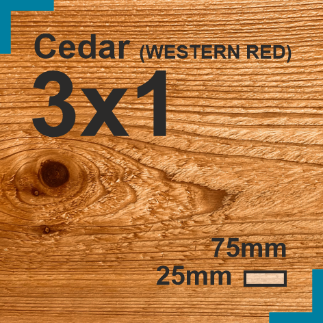 3x1 Cedar Sawn Finish Timber Batten