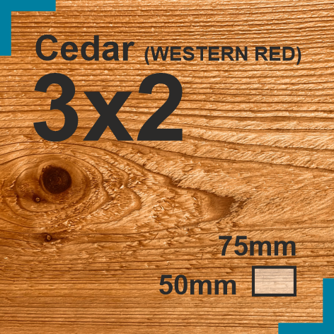 3x2 Cedar Sawn Finish Construction Timber