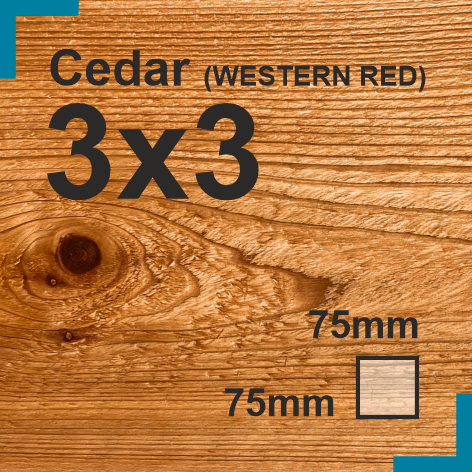 3x3 Cedar Sawn Finish Timber Post