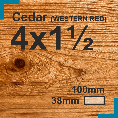 4x1.5 Cedar Sawn Finish Decking Board