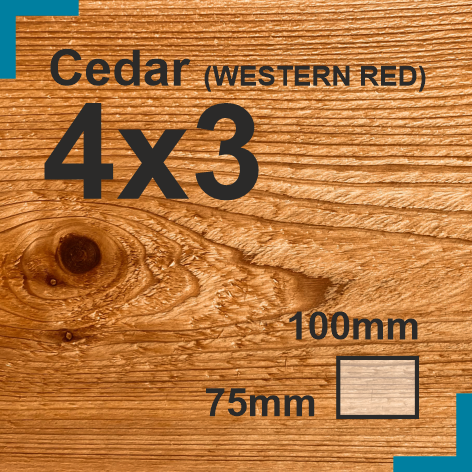 4x3 Cedar Sawn Finish HD Construction Timber