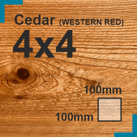 4x4 Cedar Sawn Finish Timber Post