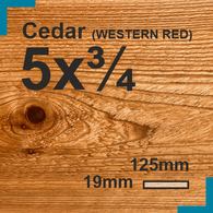 5x0.75 Cedar Sawn Finish Cladding Board