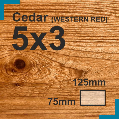 5x3 Cedar Sawn Finish HD Construction TImber