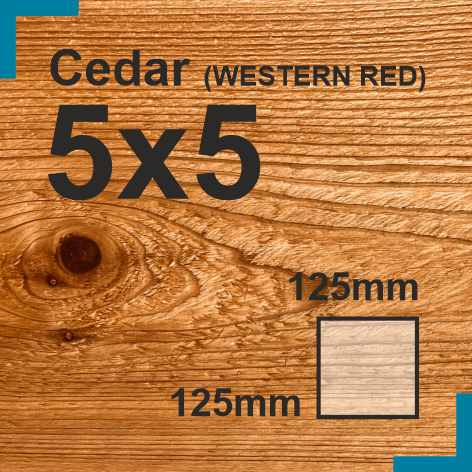 5x5 Cedar Sawn Finish Timber Post