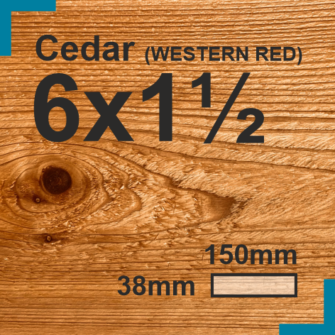 6x1.5 Cedar Sawn Finish Decking Board