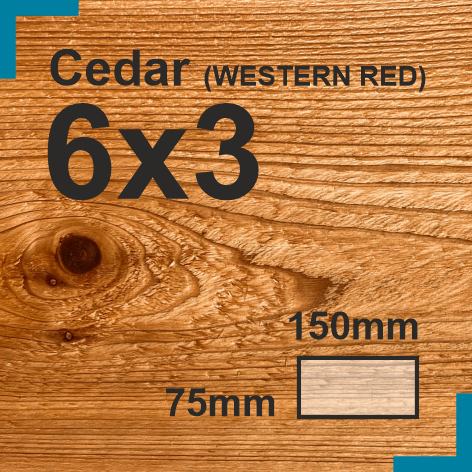 6x3 Cedar Sawn Finish HD Construction Timber
