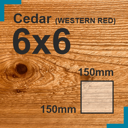 6x6 Cedar Sawn Finish Timber Post