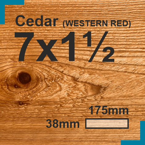 7x1.5 Cedar Sawn Finish Decking Board