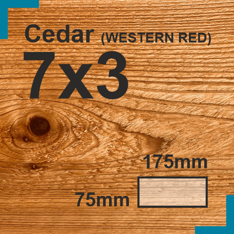 7x3 Cedar Sawn Finish HD Construction Timber