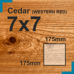 7x7 Cedar Sawn Finish Timber Post
