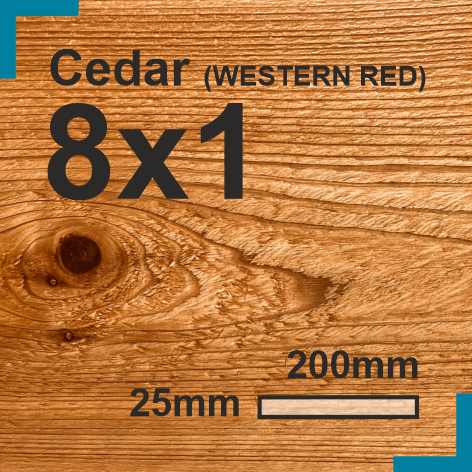 8x1 Cedar Sawn Finish Board