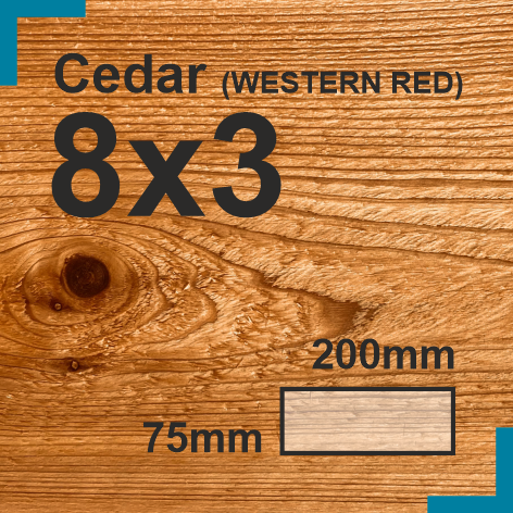 8x3 Cedar Sawn Finish HD Construction Timber