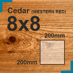 8x8 Cedar Sawn Finish Timber Post