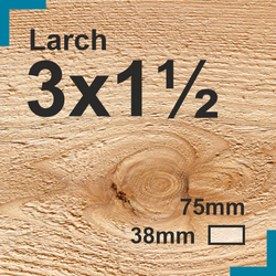 3x1.5 Larch Sawn Finish Decking Board