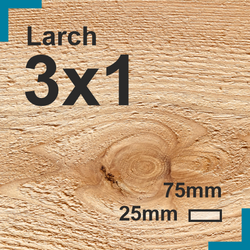 3x1 Larch Sawn Finish Timber Batten