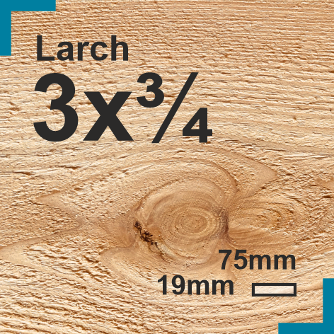 3x0.75 Larch Sawn Finish Cladding Board