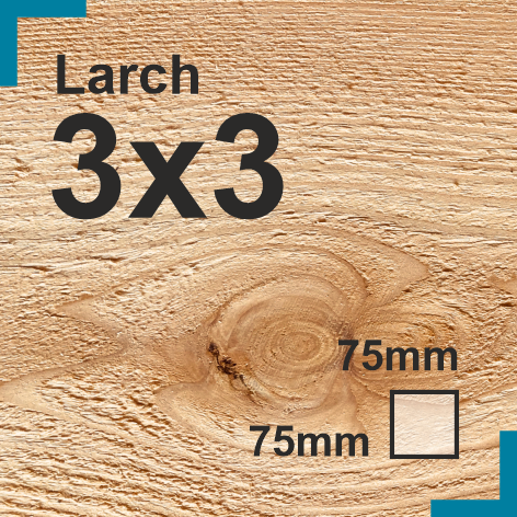 3x3 Larch Sawn Finish Timber Post