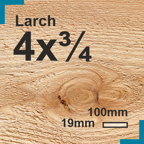 4x0.75 Larch Sawn Finish Cladding Board