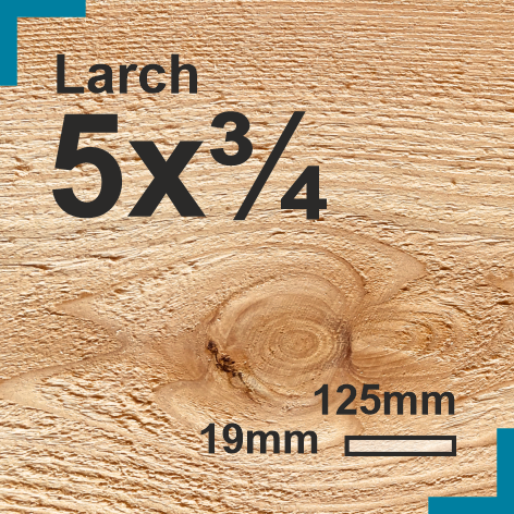 5x0.75 Larch Sawn Finish Cladding Board