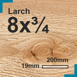 8x0.75 Larch Sawn Finish Cladding Board