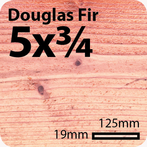 5x0.75 Douglas Fir Sawn Finish Cladding Board