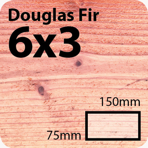 6x3 Douglas Fir Sawn Finish HD Construction Timber
