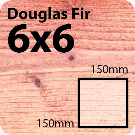 6x6 Douglas Fir Sawn Finish Timber Post