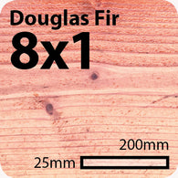 8x1 Douglas Fir Sawn Finish Board