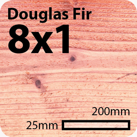 8x1 Douglas Fir Sawn Finish Board