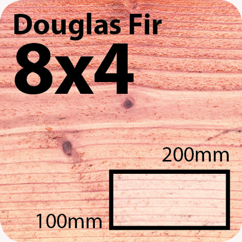 8x4 Douglas Fir Sawn Finish Beam