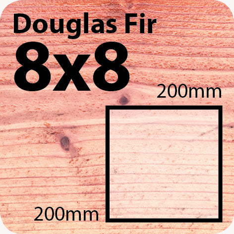 8x8 Douglas Fir Sawn Finish Timber Post