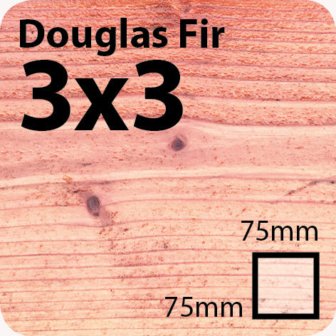 3x3 Douglas Fir Sawn Finish Timber Post